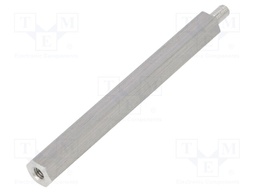 Screwed spacer sleeve; 55mm; Int.thread: M3; Ext.thread: M3