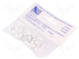 Holder; white; Application: on round cable; 25pcs; with a nail