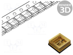 LED; UV-C; 120°; 20mA; 300mW; λd: 270-280nm; 3.6x3.6x1.8mm; 4.5÷7.5V