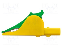 Crocodile clip; 36A; yellow-green; Grip capac: max.32mm; 1kV