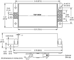 AC/DC Enclosed Power Supply (PSU), ITE, 1 Outputs, 40 W, 15 V, 2.67 A