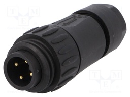 Connector: circular; plug; PIN: 4; male; screw terminal; IP65,IP67