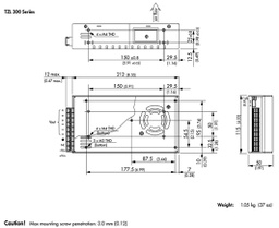Converter: DC/DC; 300W; Uin: 36÷72V; 12VDC; Iout: 26.7A; 50kHz