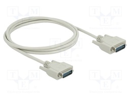 Cable; D-Sub 15pin plug,both sides; Len: 2m; beige; Øcable: 6mm