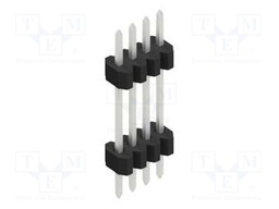 Connector: pin strips; pin header; male; PIN: 4; 1.27mm; THT; 1x4