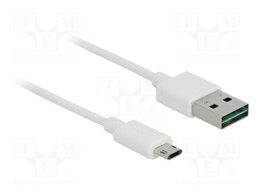 Cable; USB 2.0; gold-plated; 2m; white; 24AWG,32AWG; 480Mbps