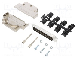 D-Sub; PIN: 37; male; shielded,metalized; angled 45°; soldering