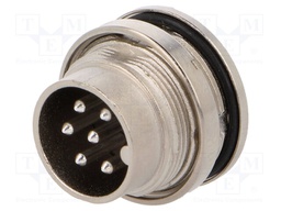 Connector: M16; male; for panel mounting,front side nut; socket