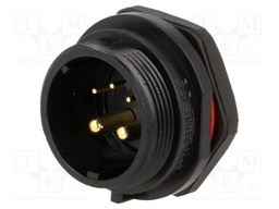 Socket; male; SP21; PIN: 5(2+3); IP68; soldering; 500V; Inom 1: 30A