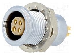 Connector: circular; Series: 0B; socket; female; soldering; PIN: 4
