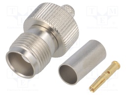 Plug; TNC; female; straight; 50Ω; RG223,RG400; crimped; for cable