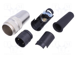 Connector: M16; plug; male; soldering; for cable; PIN: 2; 7A; 250V