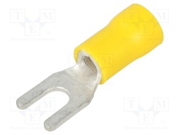 Fork terminal; M4; Ø: 4.3mm; 4÷6mm2; crimped; for cable; insulated