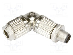 M12 angled male 4pole D-coded crimp