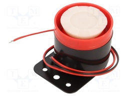 Sound transducer: piezo siren; 350mA; Ø: 55mm; 12VDC; L: 55mm