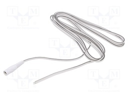 Cable; wires,DC 5,5/2,5 socket; straight; 0.5mm2; white; 2m
