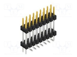 Connector: pin strips; pin header; male; PIN: 18; 2.54mm; SMT; 2x9