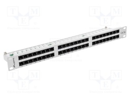 Patch panel; white; Number of ports: 48; Cat: 5e; RJ45 socket x48