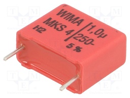 Capacitor: polyester; 1uF; 160VAC; 250VDC; Pitch: 15mm; ±5%