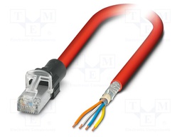 Patch cord; S/FTP; 5; stranded; Cu,tinned; PVC; red; 5m; 22AWG; IP20