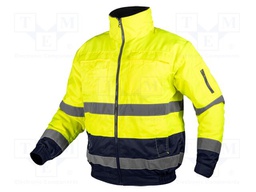 Work jacket; Size: S; yellow-navy blue; VISIBILTY; with a hood