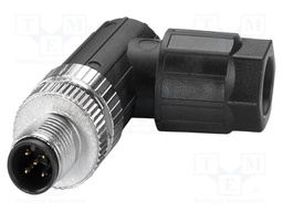 Connector: M12; plug; PIN: 5; 48V; angled; IP65; push-lock; A code; 4A