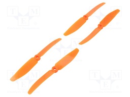 Propeller; orange; Pcs: 4; Kit: 2x CW + 2x CCW; Number of blades: 2