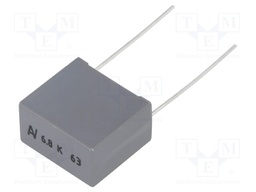 Capacitor: polyester; 6.8uF; 40VAC; 63VDC; Pitch: 15mm; ±10%