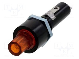 Fuse holder; cylindrical fuses; 6.3x32mm; 20A; on panel; black