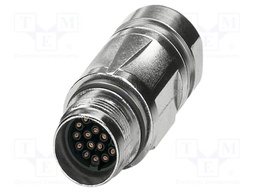 Connector: M17; plug; ST; PIN: 17; 48V; 3.6A; shielded; IP67; crimped