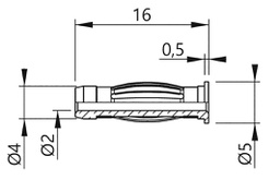 Adapter; 4mm banana; banana 2mm socket,banana 4mm plug; 32A