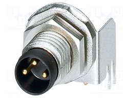 Connector: M8; male; PIN: 3; 4A; 48V; IP67; angled; shielded; socket