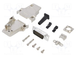 D-Sub; PIN: 15; male; shielded,with strain relief; angled 45°