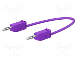 Test lead; 60VDC; 30VAC; 10A; banana plug 2mm,both sides; violet