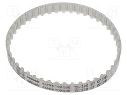 Timing belt; T5; W: 8mm; H: 2.2mm; Lw: 220mm; Tooth height: 1.2mm