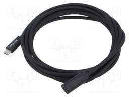 Cable; High Speed,USB 2.0; USB C socket,USB C plug; 3m; black