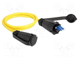 Fiber patch cord; LC/PC; 1m; 9/125um; PVC; black; yellow; IP68