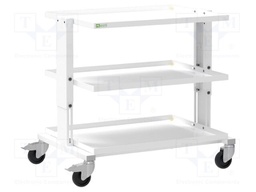 Trolley; ESD; W: 900mm; D: 625mm; steel; light grey; 10kΩ÷100MΩ