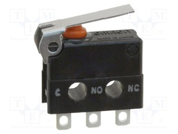 Microswitch SNAP ACTION; with short lever; SPDT; 0.1A/30VDC