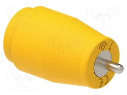 Connector: 4mm banana; socket; 25A; yellow; nickel plated; 26mm