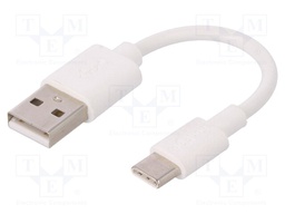 Cable; USB 2.0; USB A plug,USB C plug; 0.1m; white; Core: Cu