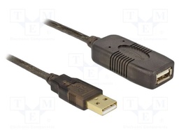 Cable; USB 2.0; USB A socket,USB A plug; 15m; black; 22AWG,26AWG