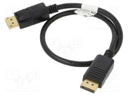 Cable; DisplayPort 1.2; DisplayPort plug,both sides; 0.5m; black