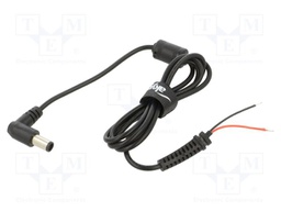 Cable; wires,DC 7,4/5,0 plug; straight; 0.5mm2; black; 1.2m