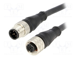 Cable: for sensors/automation; PIN: 5; M12-M12; 2m; plug; plug; 60V