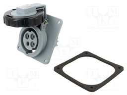 Connector: AC supply 3-phase; socket; female; angled; -25÷40°C