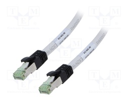Patch cord; S/FTP; Cat 8; stranded; Cu; LSZH; grey; 1m; 24AWG