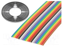 Wire: ribbon; 1.27mm; stranded; Cu; 26x28AWG; unshielded; PVC; 300V