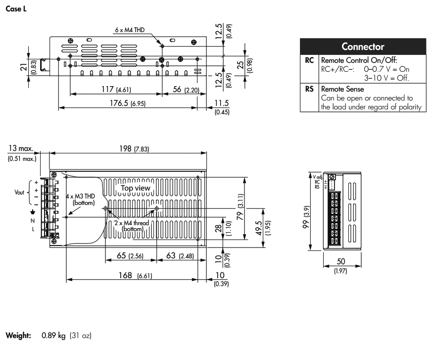 Power supply: switched-mode; modular; 150W; 5VDC; 198x99x50mm; 30A