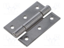 Hinge; Width: 50mm; stainless steel; H: 75mm